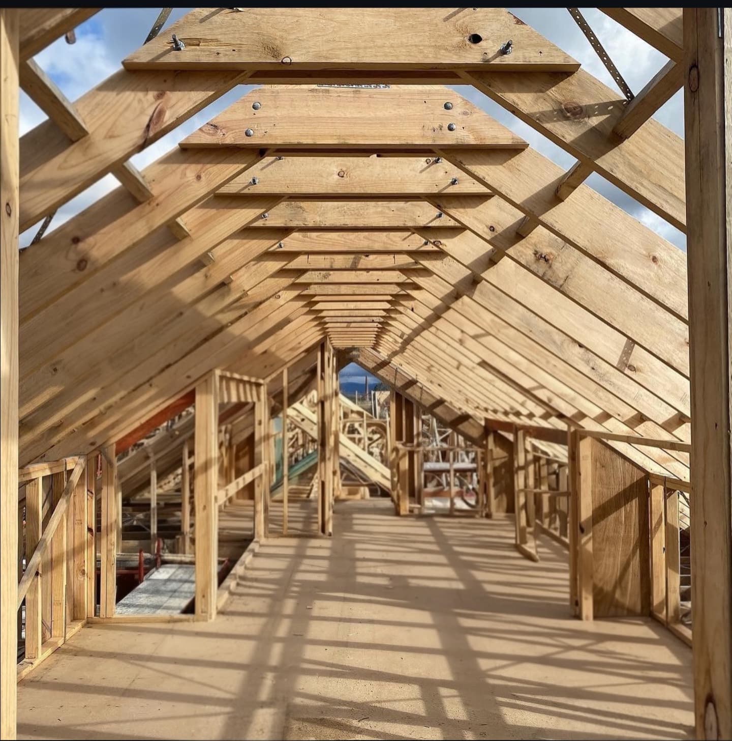 Roof truss framing corridor